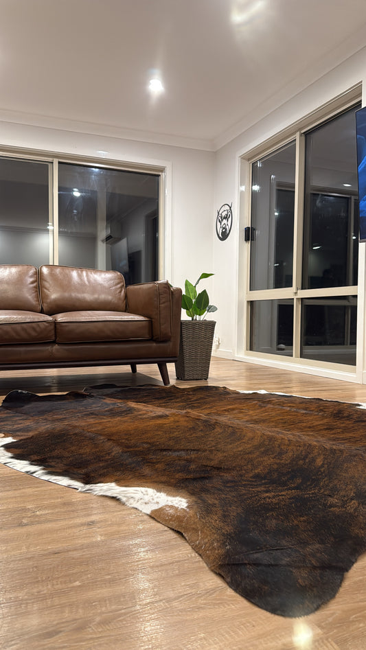 Brindle cowhide rug