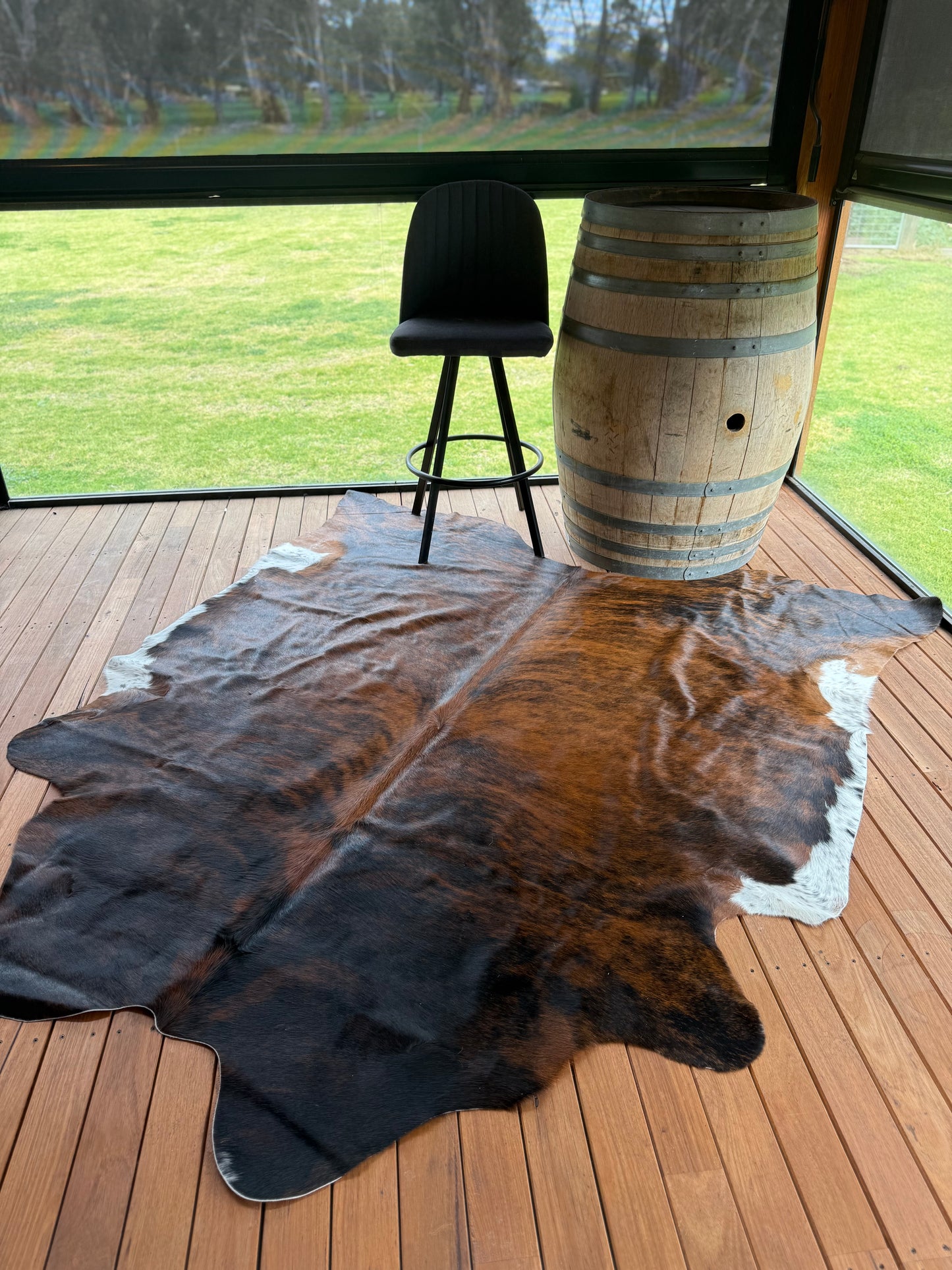 Brindle cowhide rug