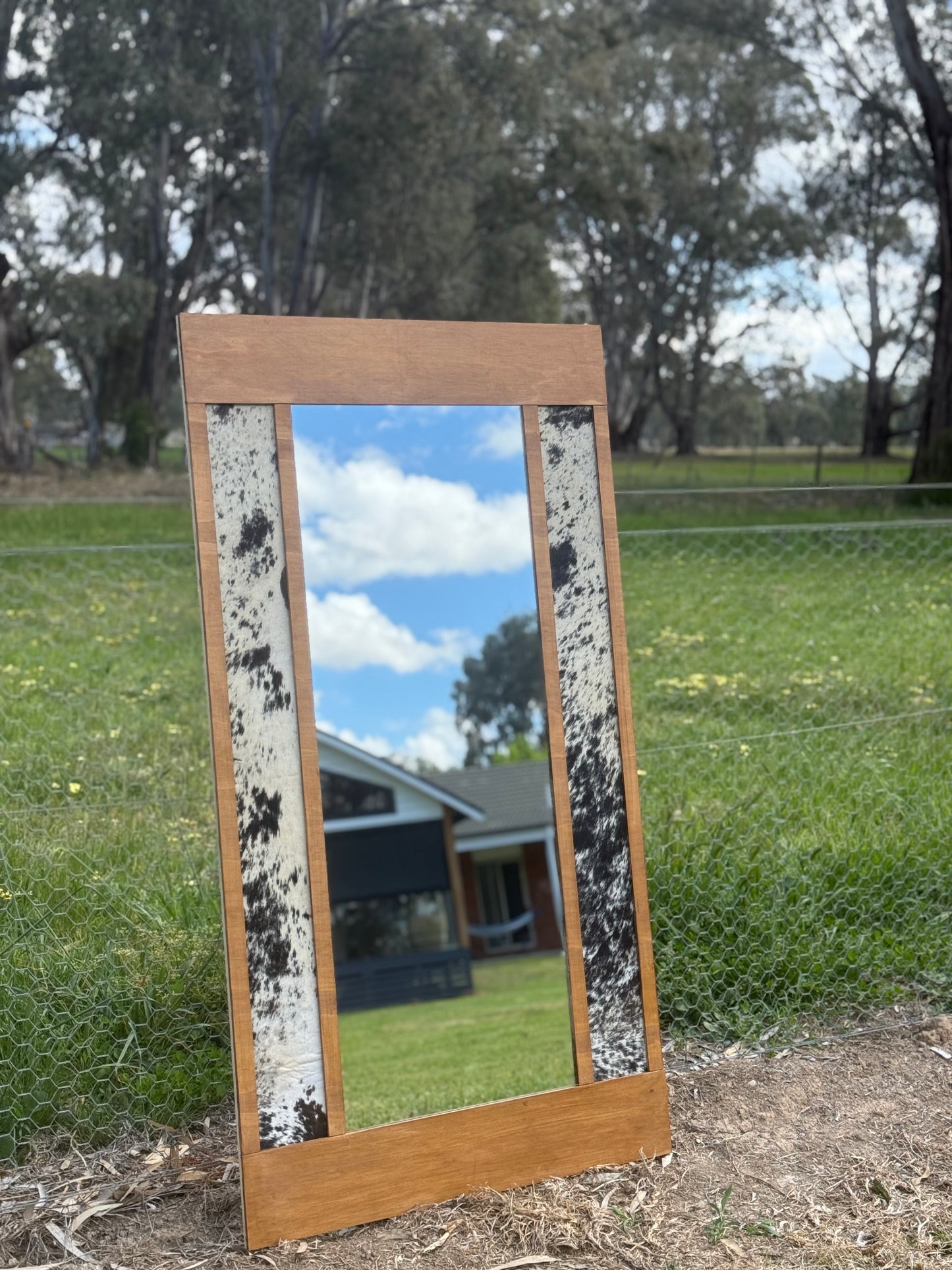 Cowhide Mirror
